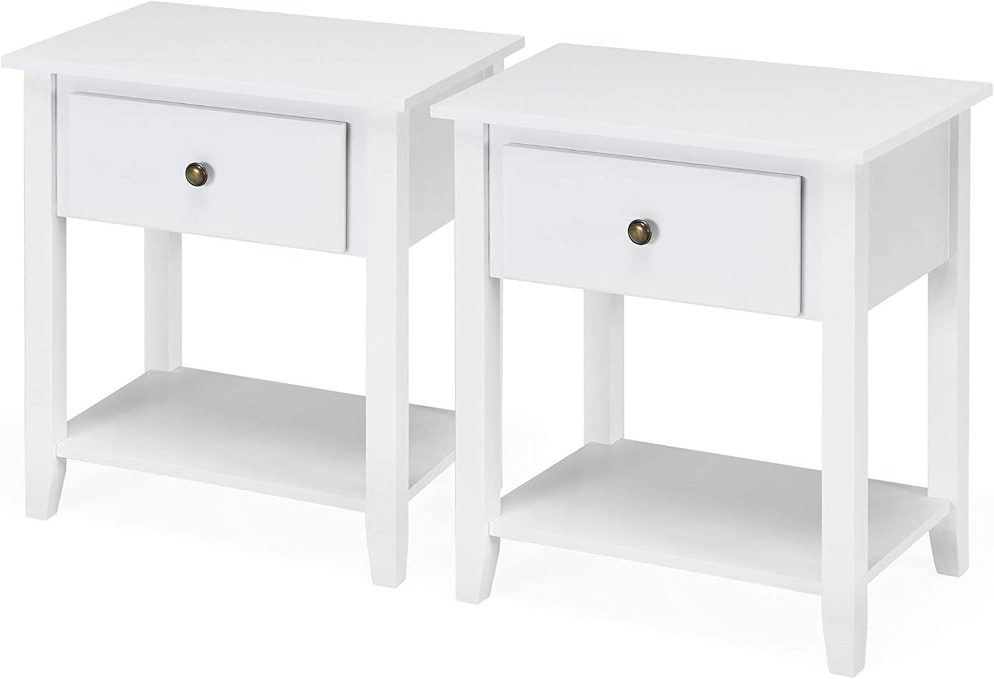 Tangkula End Table with Drawer, Nightstand w/Drawer and Storage Shelf