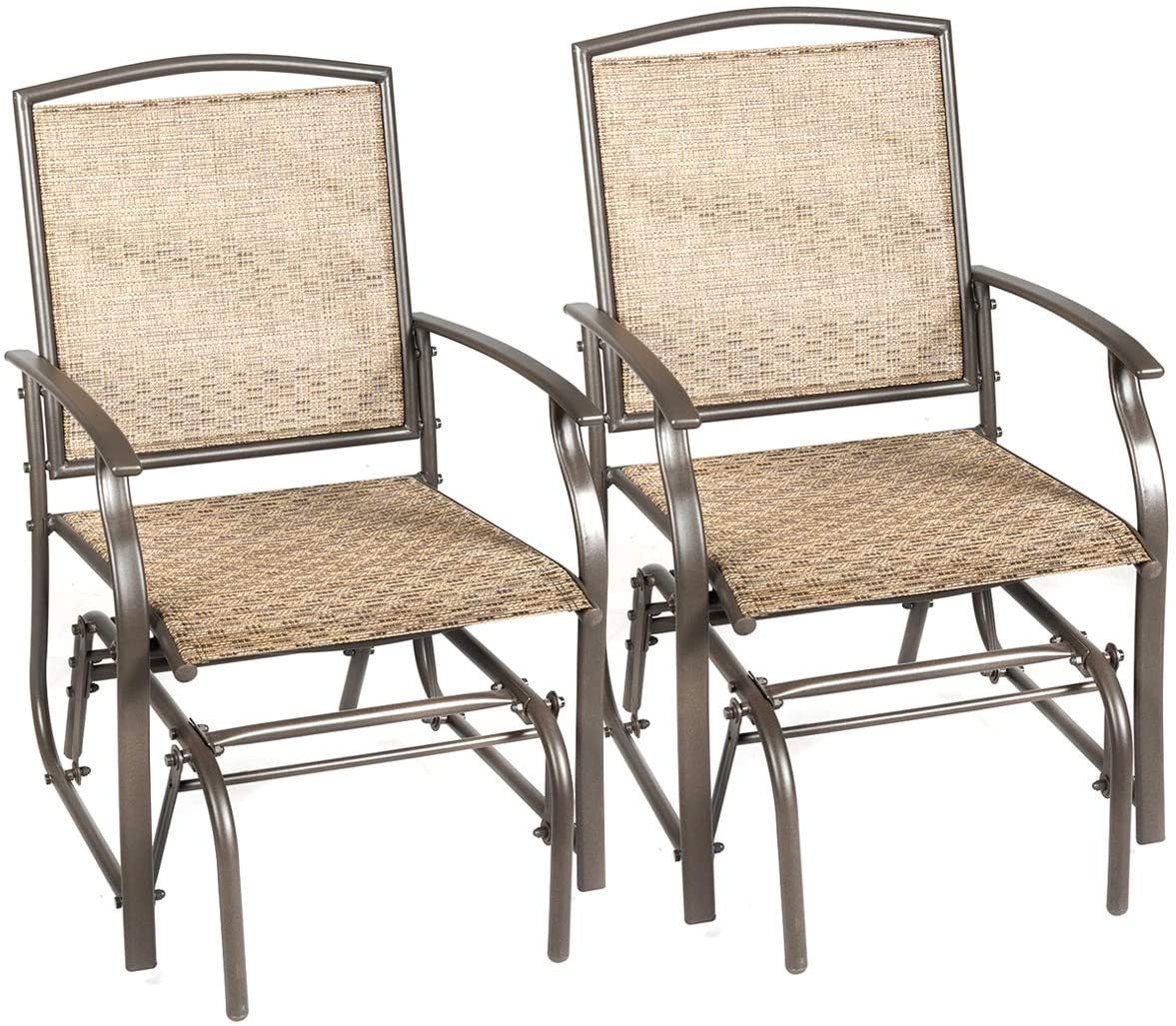 Patio Glider, for Garden, Backyard, Poolside, Lawn (Brown)