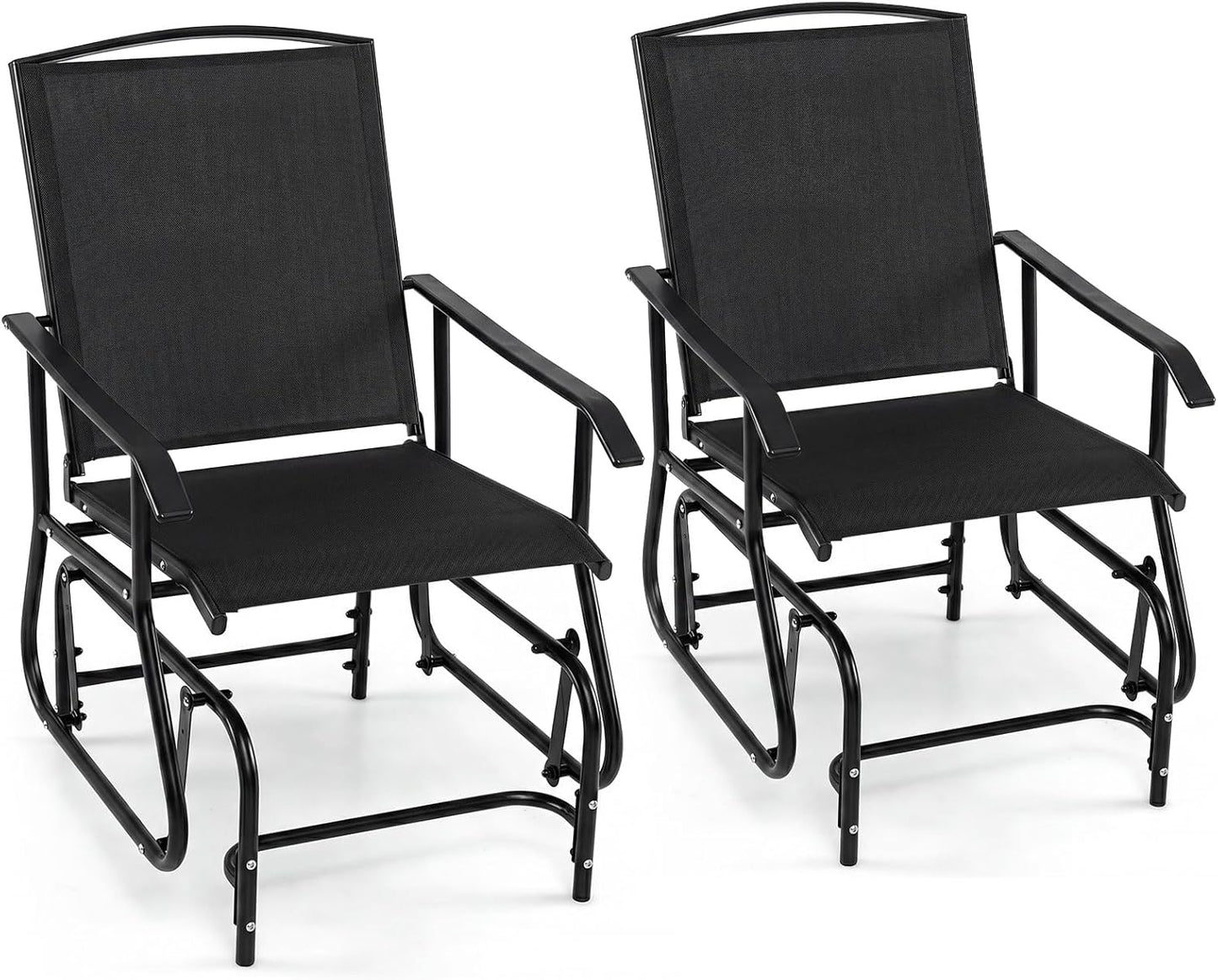 Tangkula Outdoor Glider Chair with Metal Frame & Armrests (1/2)