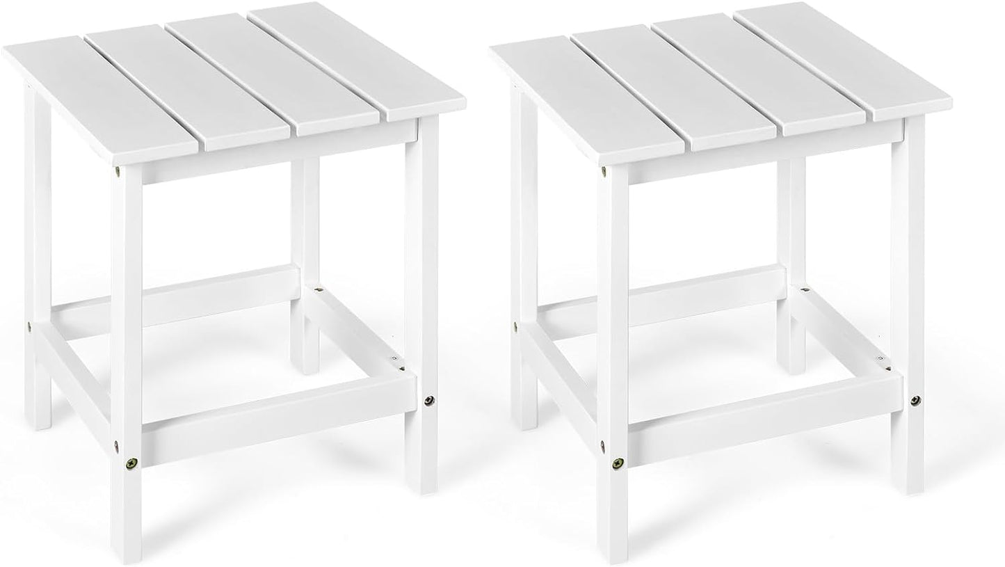 Tangkula Square Outdoor Side Table, Adirondack Table, Outdoor Indoor Chairside End Tables