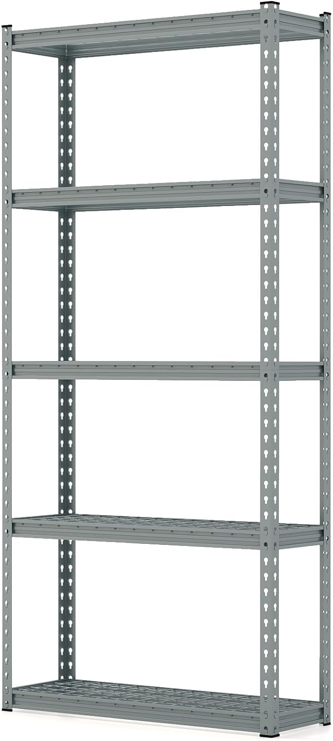 Tangkula Étagères de Rangement de Garage à 5 Niveaux, Unité de Rayonnage en Métal Robuste, 90 x 30 x 183 cm