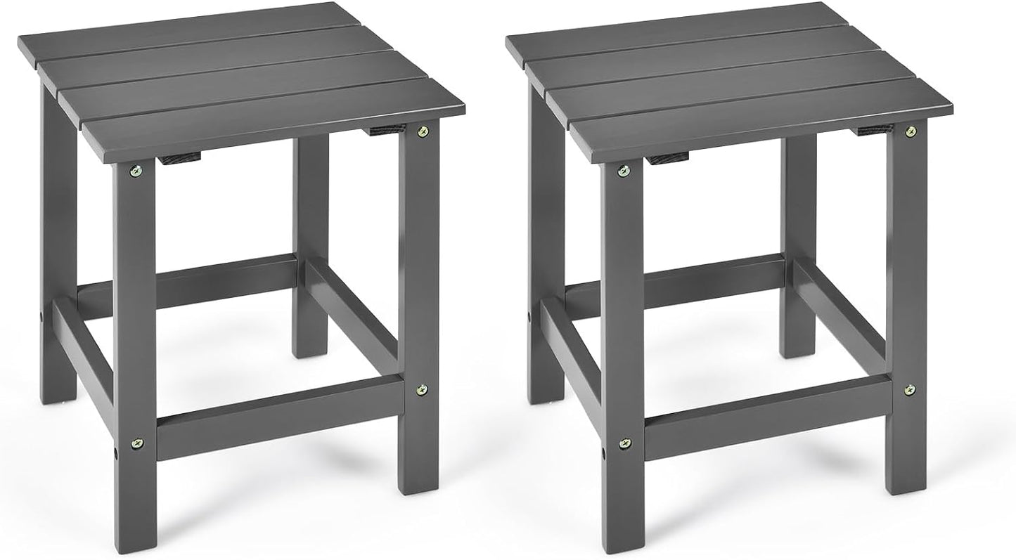 Tangkula Square Outdoor Side Table, Adirondack Table, Outdoor Indoor Chairside End Tables