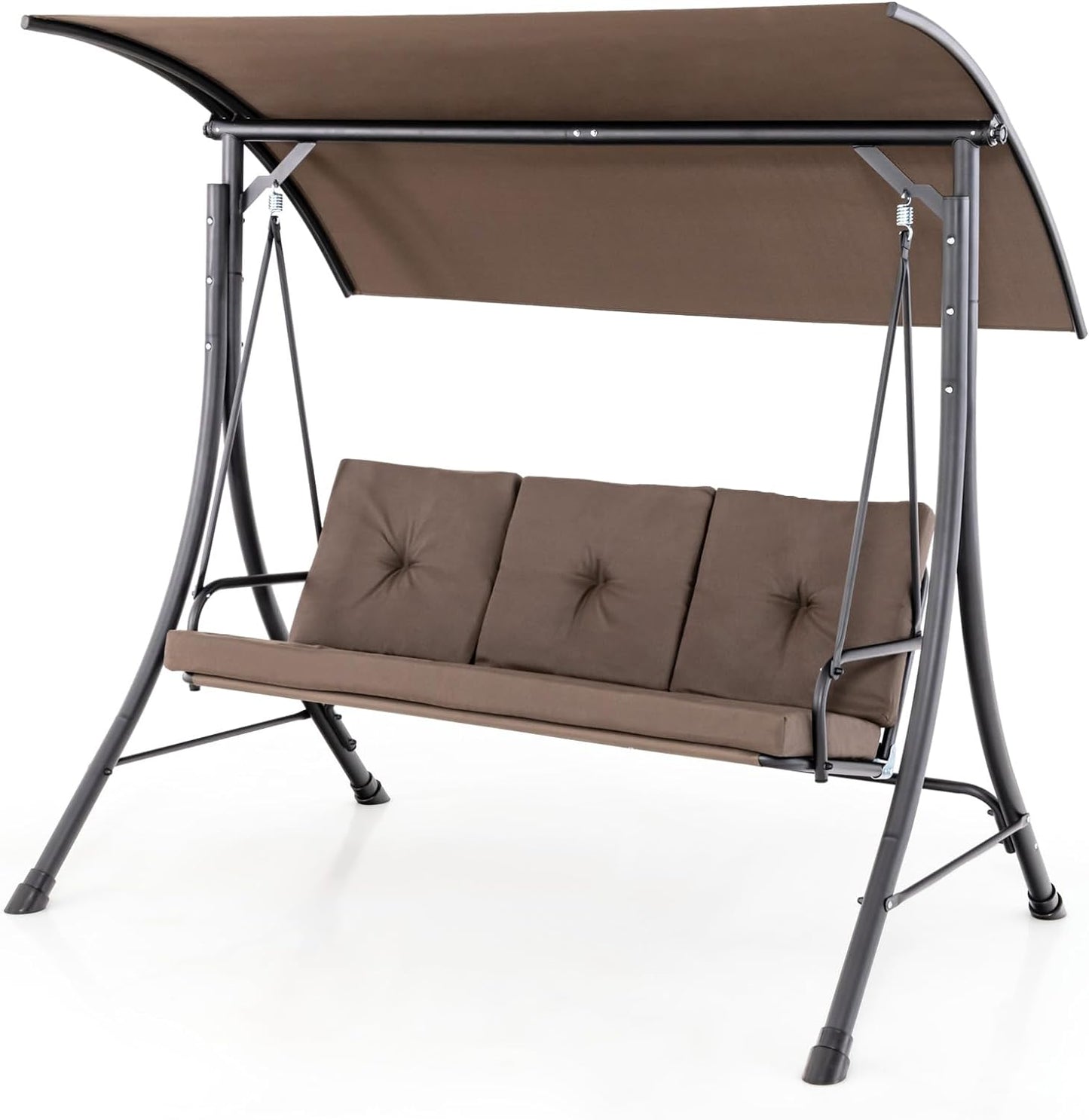 Tangkula 3 Person Porch Swing, Outdoor Swing with Removable Cushions