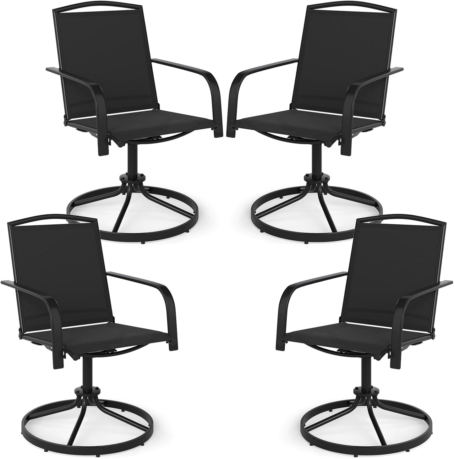 Lot de fauteuils pivotants d'extérieur Tangkula à dossier haut