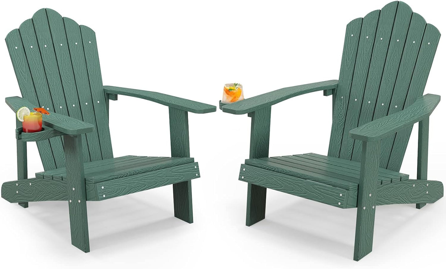Tangkula Oversized Adirondack Chair, Patio Lounge Chairs w/Adjustable Cup Holder