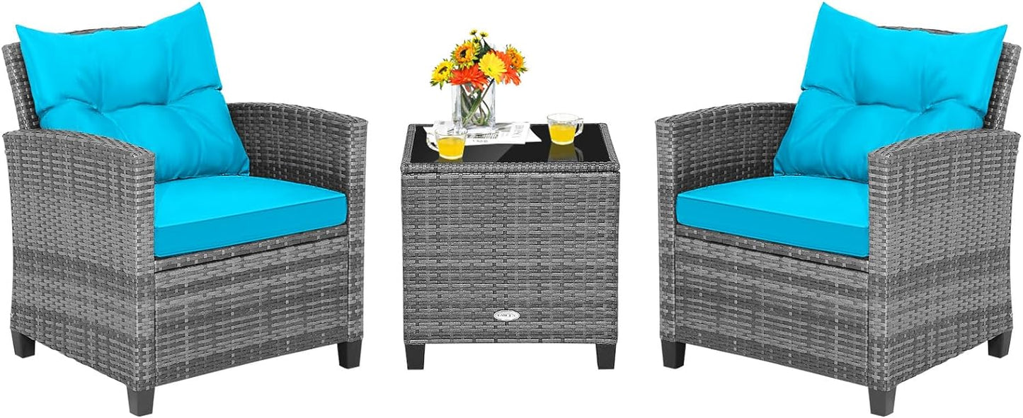 Tangkula 3 Pieces Patio Furniture Set