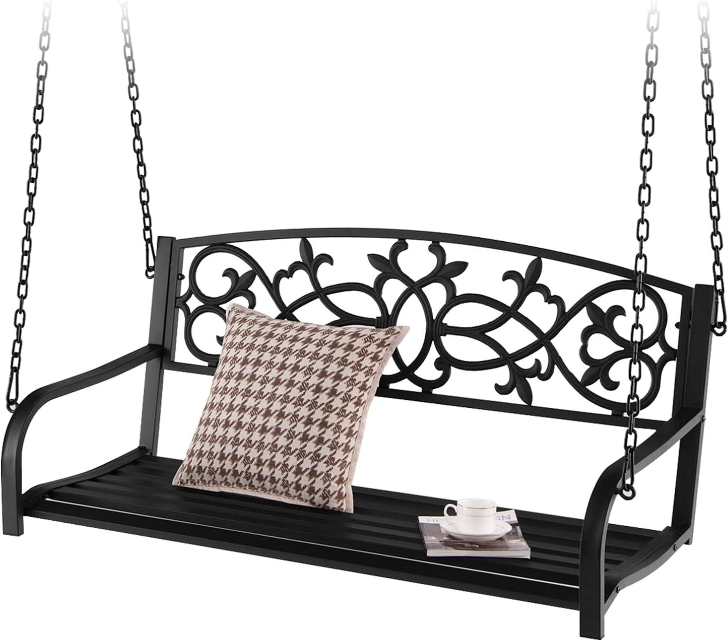Tangkula 2 Person Porch Swing, Hanging Patio Swing Bench with Chains