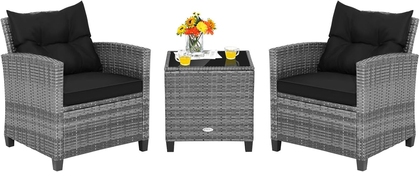 Tangkula 3 Pieces Patio Furniture Set