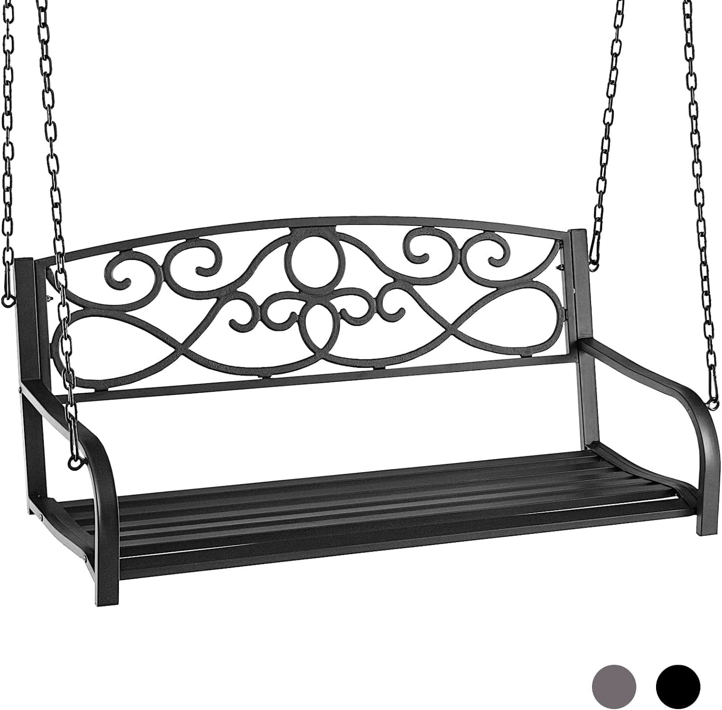 Tangkula 2 Person Hanging Porch Swing, Patio Swing Bench with Chains