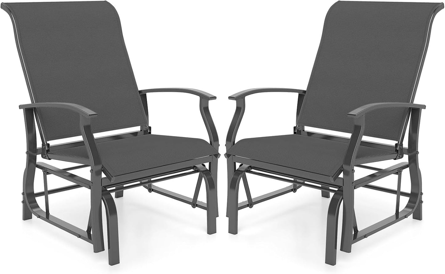 Tangkula Porch Swing Glider Chairs with High Back