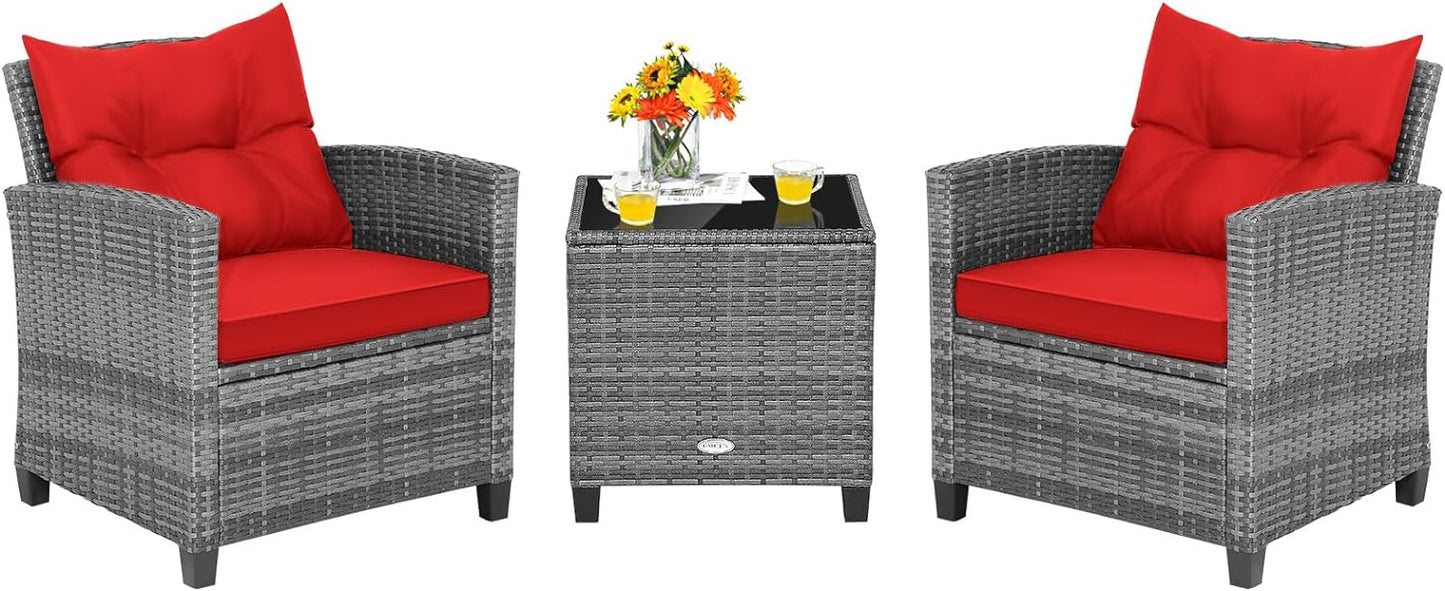 Tangkula 3 Pieces Patio Furniture Set
