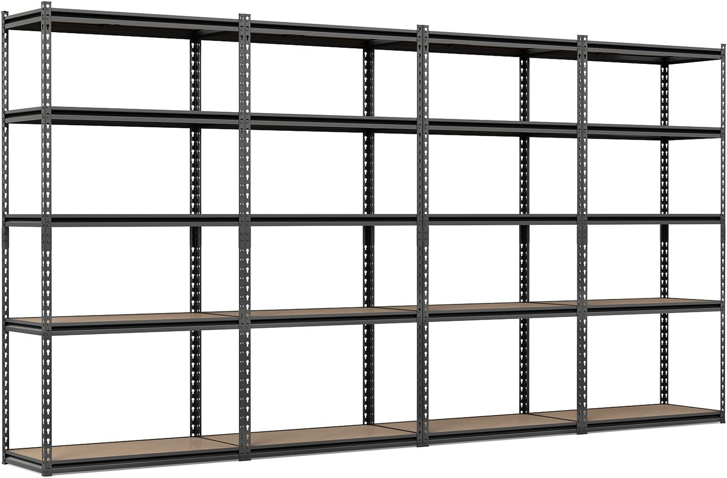Tangkula 5-Tier Metal Storage Shelves with Adjustable Racks (1/2/3/4)