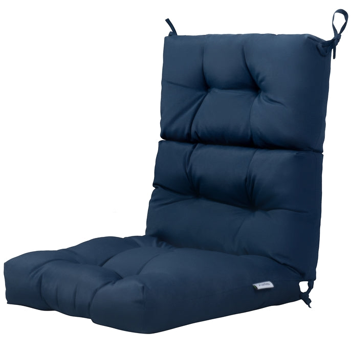 Coussin pour chaise de jardin à dossier haut, coussins d'assise capitonnés avec attaches antidérapantes