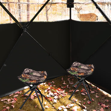 Tangkula 2 Pack Hunting Stool, Heavy-Duty 4 Legged Stool with Camouflage Pattern