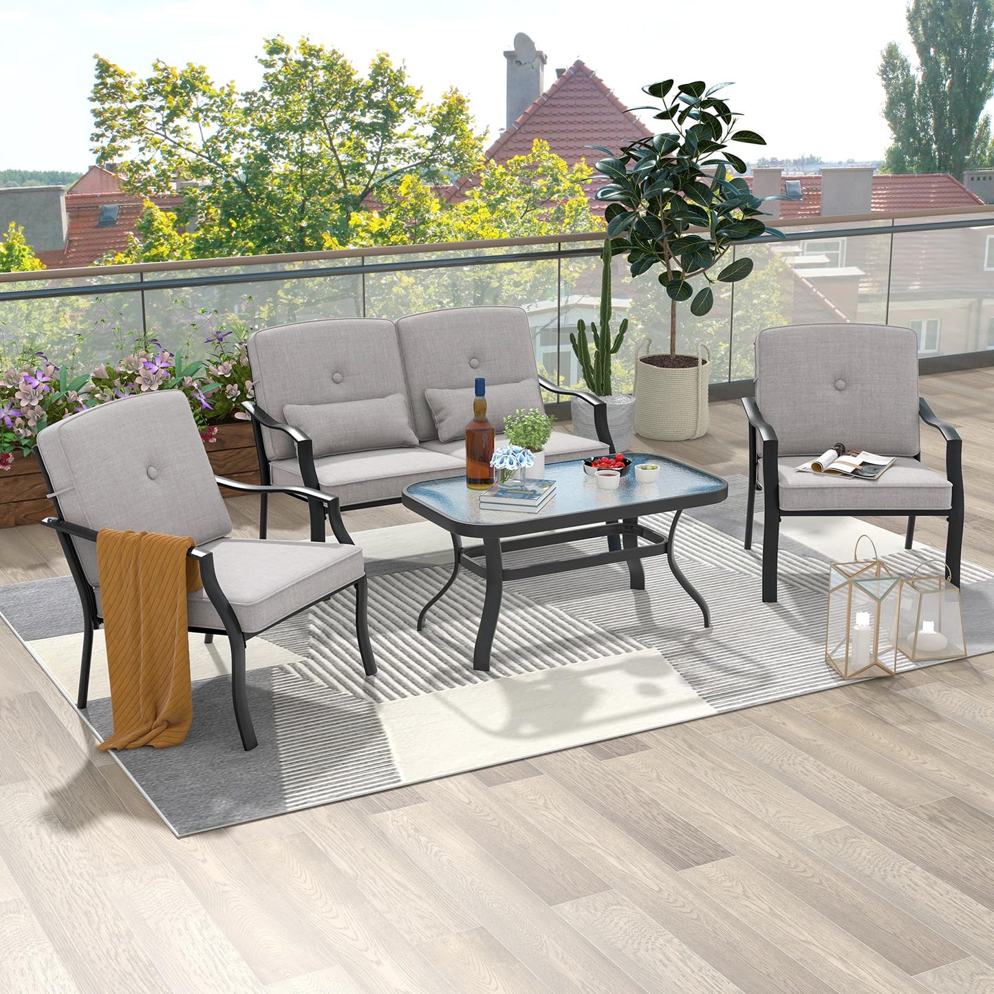2 Pieces Outdoor Dining Chairs - Tangkula