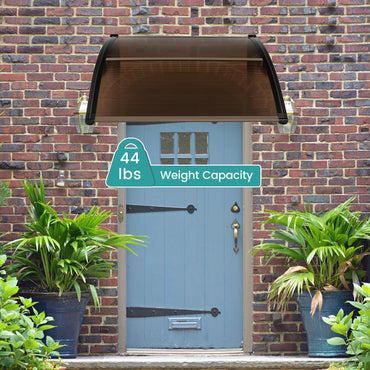 Tangkula Window Awning, Modern Polycarbonate Overhead Door Awning for Rain Snow Sunlight Protection