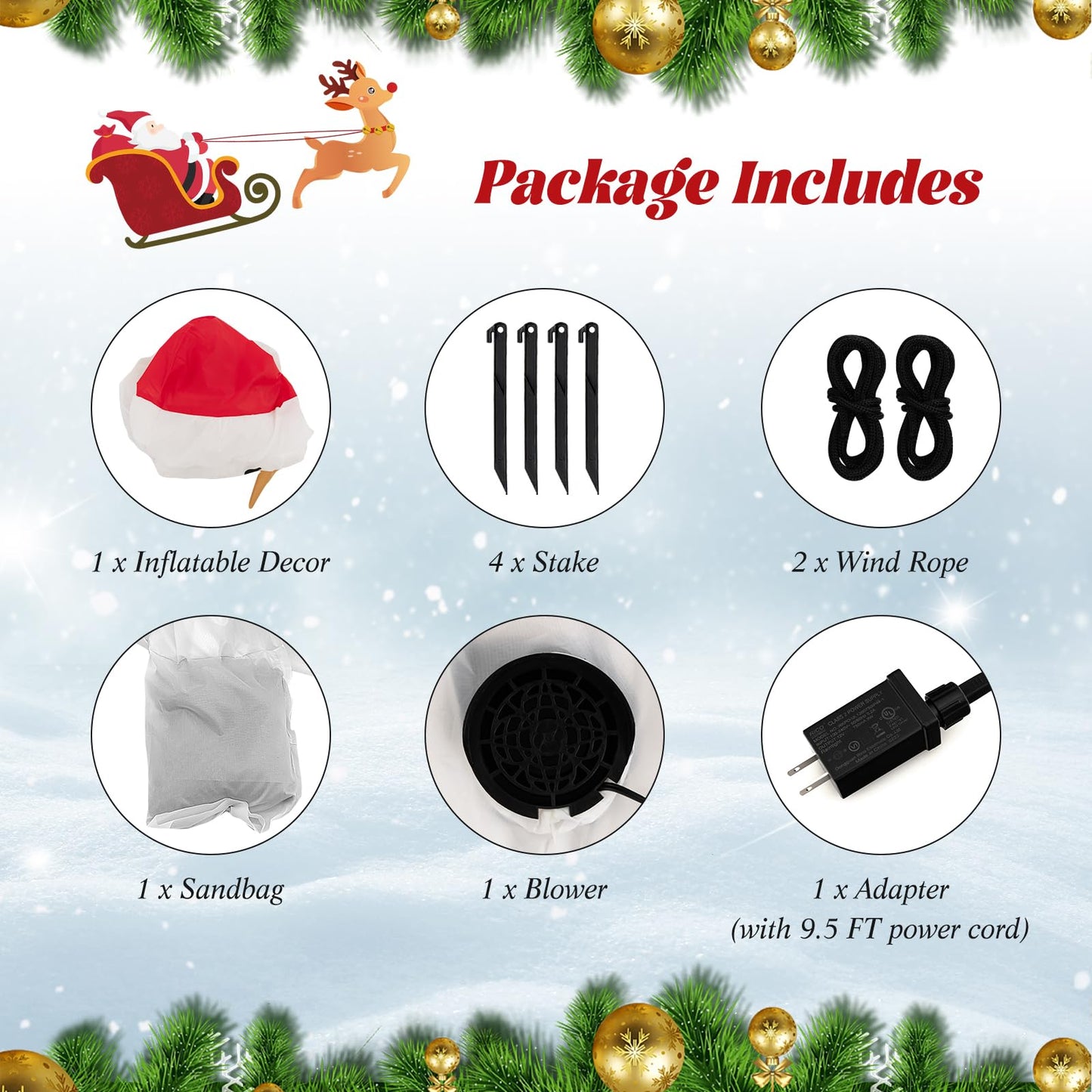 Tangkula 4 FT Lighted Christmas Inflatable Snowman with 360° Rotating Colorful LED Light