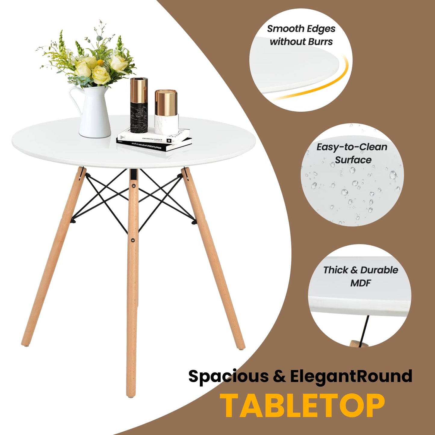 5-Piece Dining Table Set for 4 - Tangkula