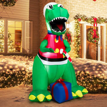 Tangkula 6.8 FT Inflatable Christmas Dinosaur