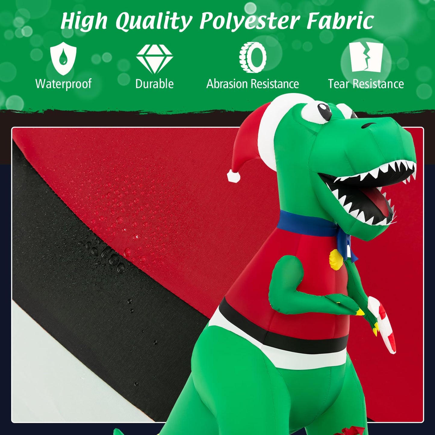 Tangkula 6.8 FT Inflatable Christmas Dinosaur