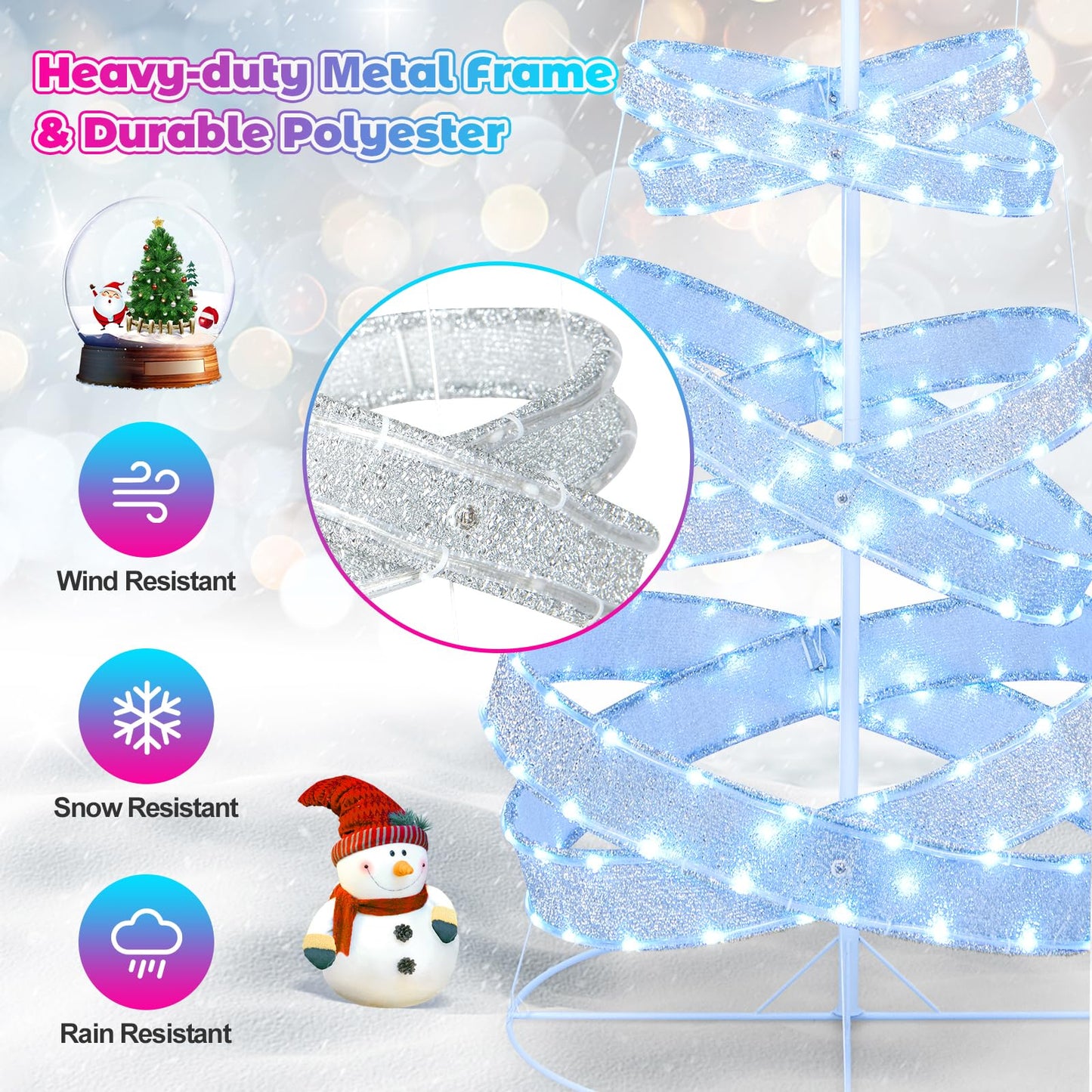7 FT Lighted Spiral Christmas Tree - Tangkula