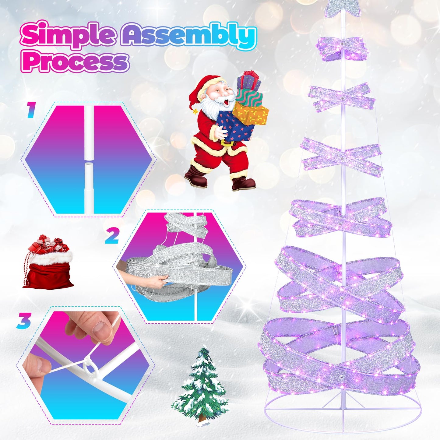 7 FT Lighted Spiral Christmas Tree - Tangkula
