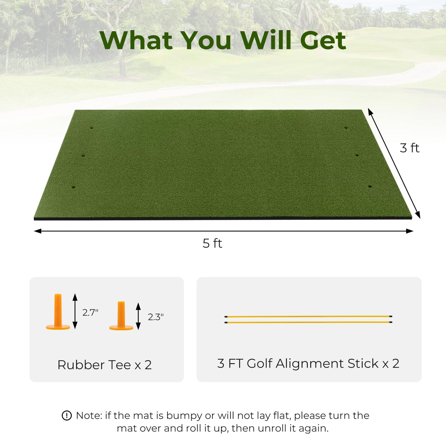 Tangkula Golf Hitting Mat, Artificial Turf Mat for Indoor/Outdoor Golf Practice
