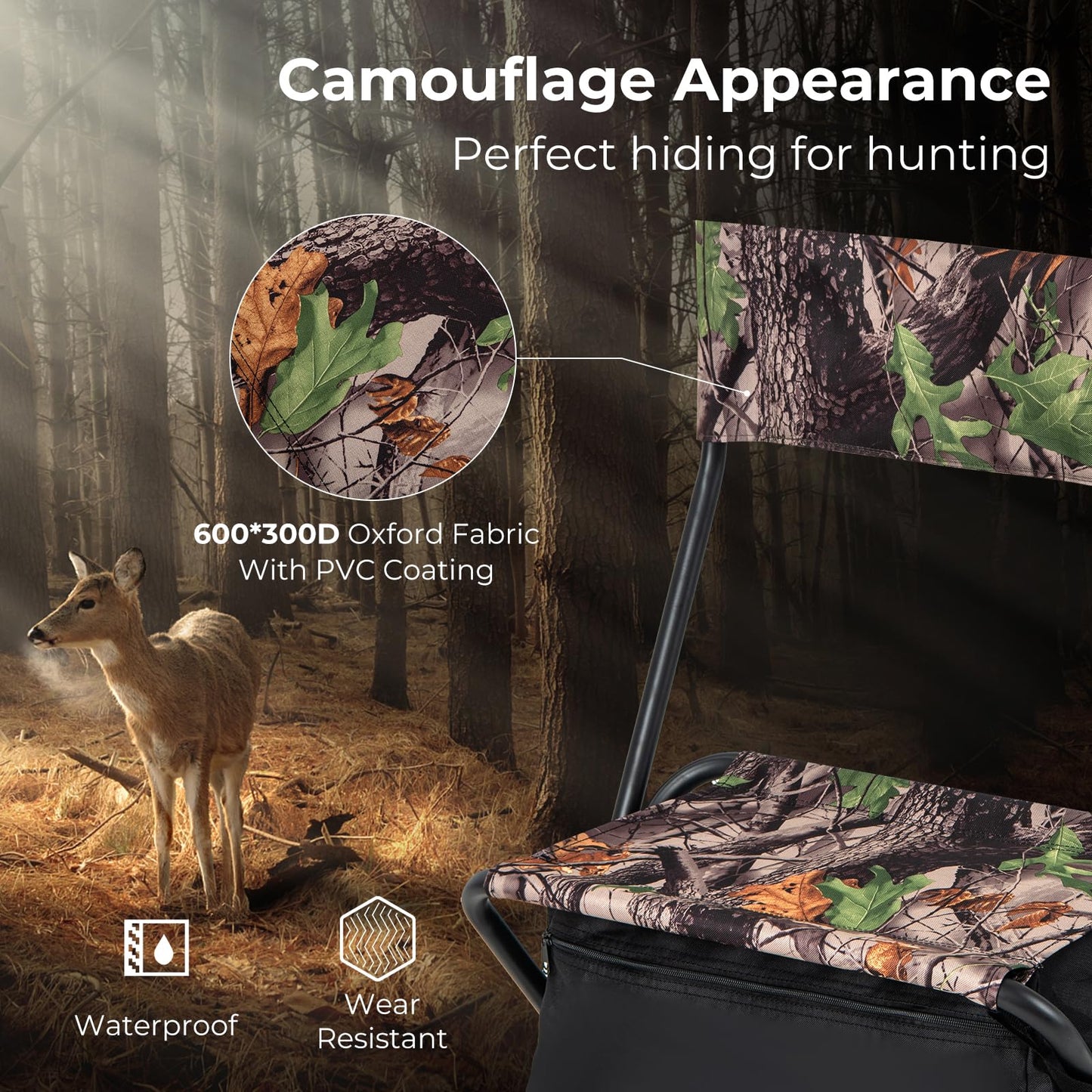 Tangkula Hunting Chair, Foldable Hunting Blind Chair with Storage Pocket