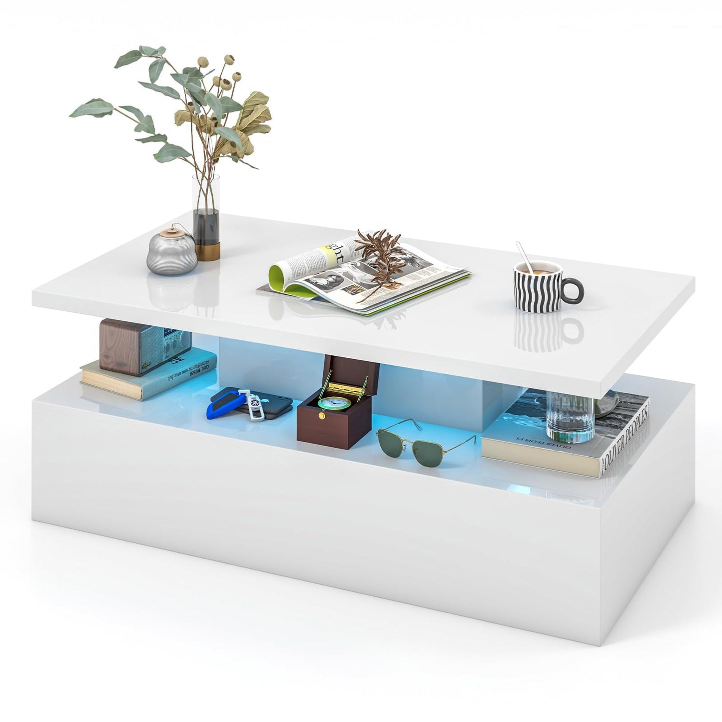 LED Coffee Table - Tangkula