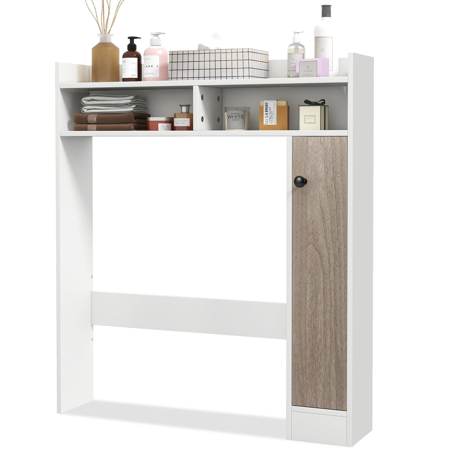 Tangkula Over The Toilet Storage Cabinet, Freestanding Bathroom Space Saver