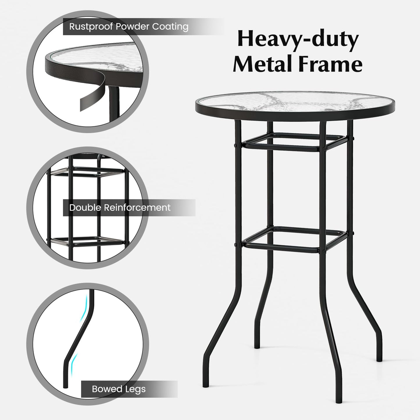 Tangkula Patio Bar Table
