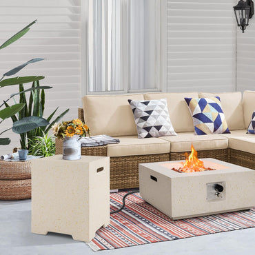 Table d'appoint cache-bouteille de gaz propane Tangkula pour terrasse