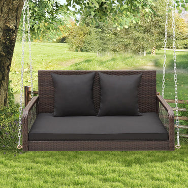 Tangkula Wicker Outdoor Porch Swing, 800 LBS Capacity