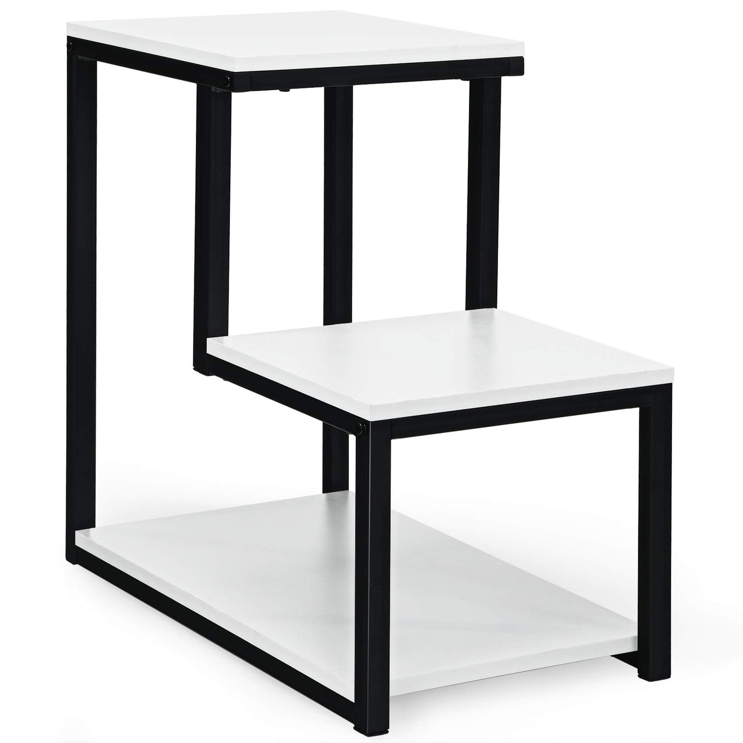 Tangkula 3-Tier Sofa Side Table, Nightstand with Storage Shelf