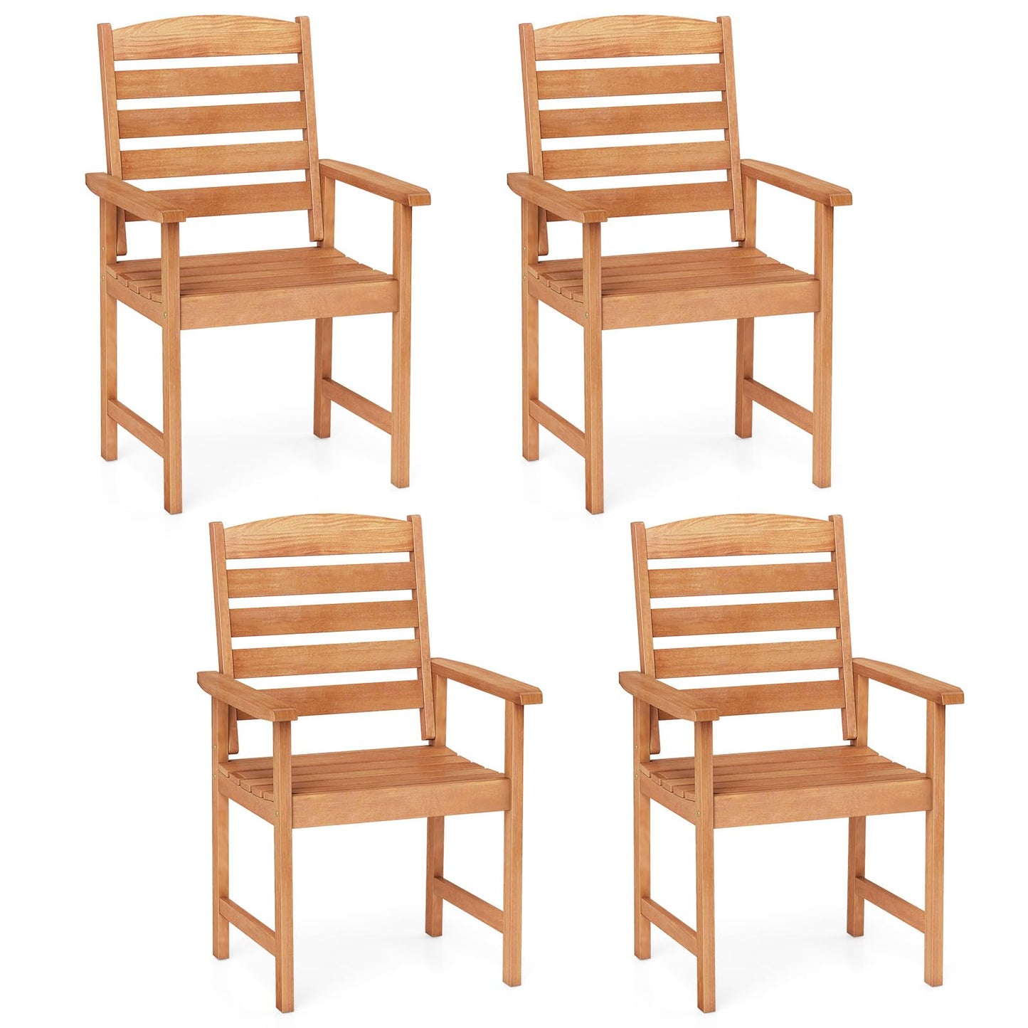 Tangkula Patio Chairs Set Outdoor Wooden Dining Chairs