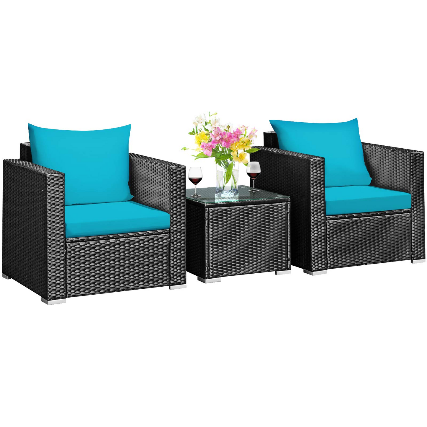 Tangkula 3 Pieces Patio Furniture Set
