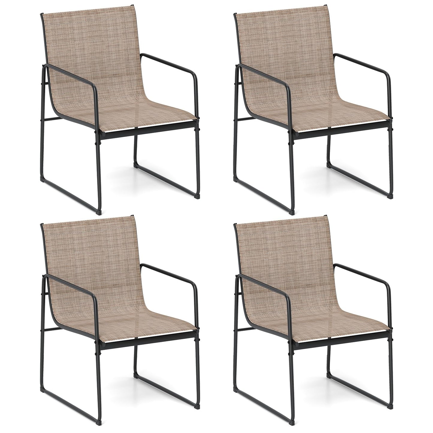 Tangkula Outdoor Dining Chairs Set Patio Furniture Chairs