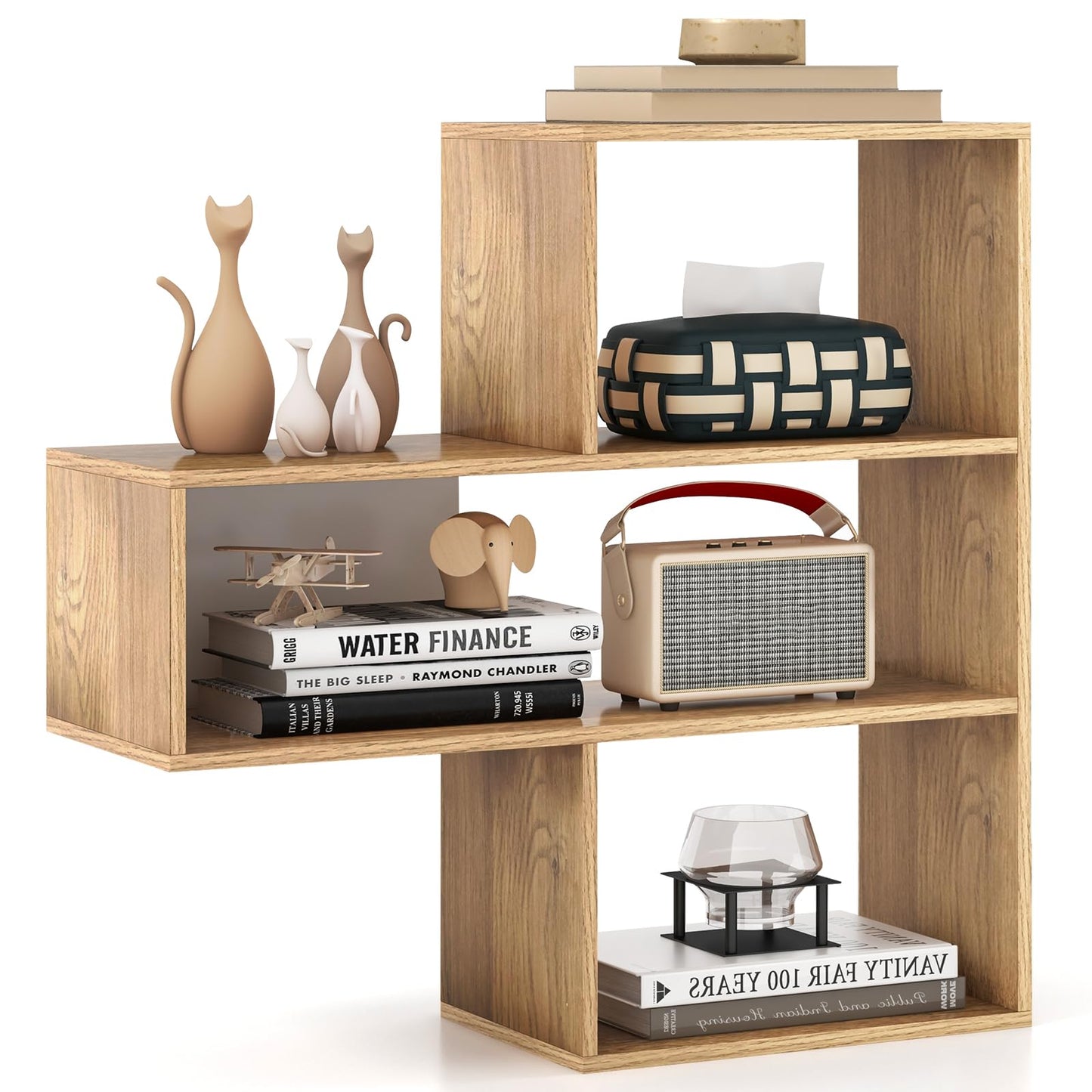 Tangkula 6 Cubes Bookcase 2-Piece Separable Floor Standing Open Horizontal Bookshelf
