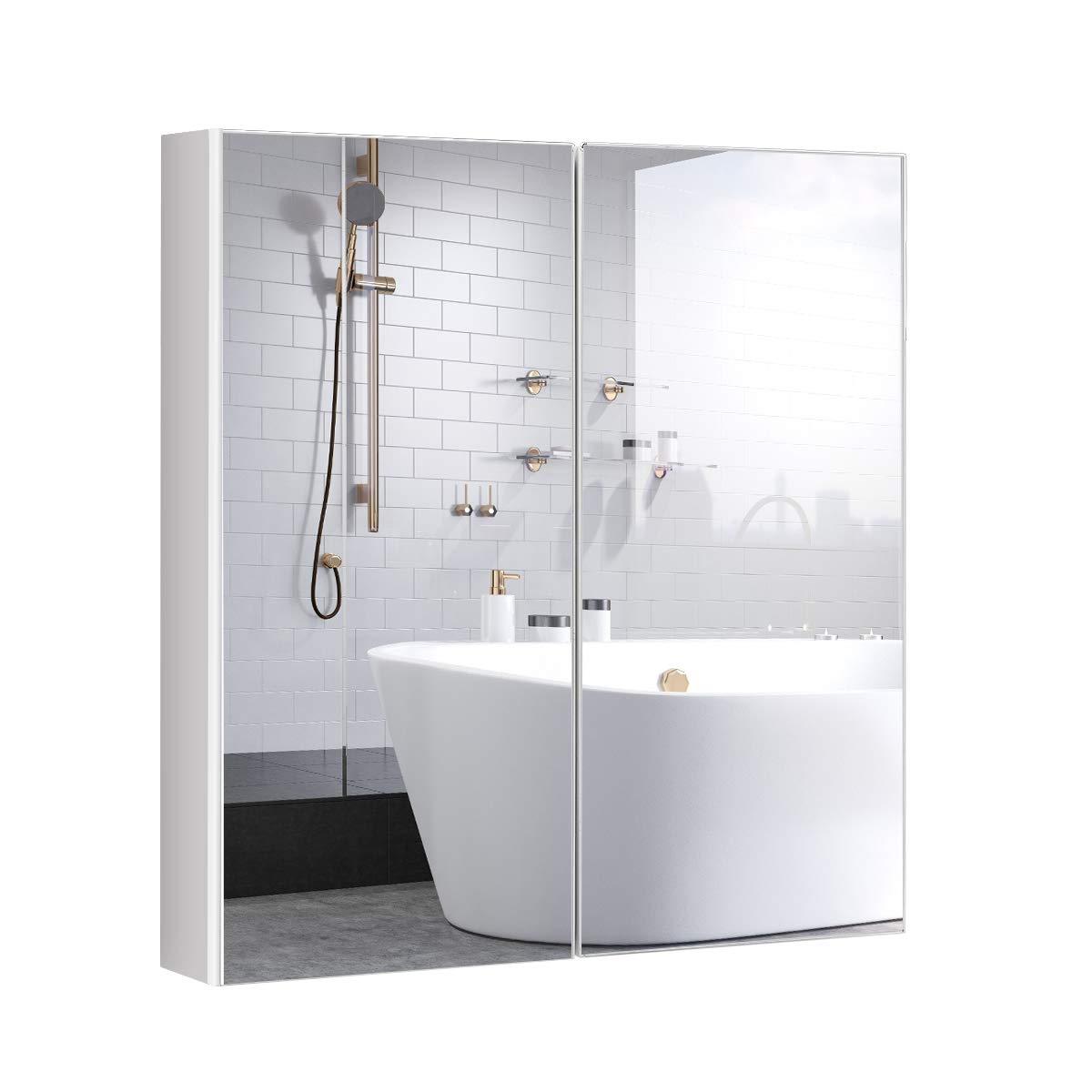 2-Tier Wall-Mounted Storage Cabinet - Tangkula