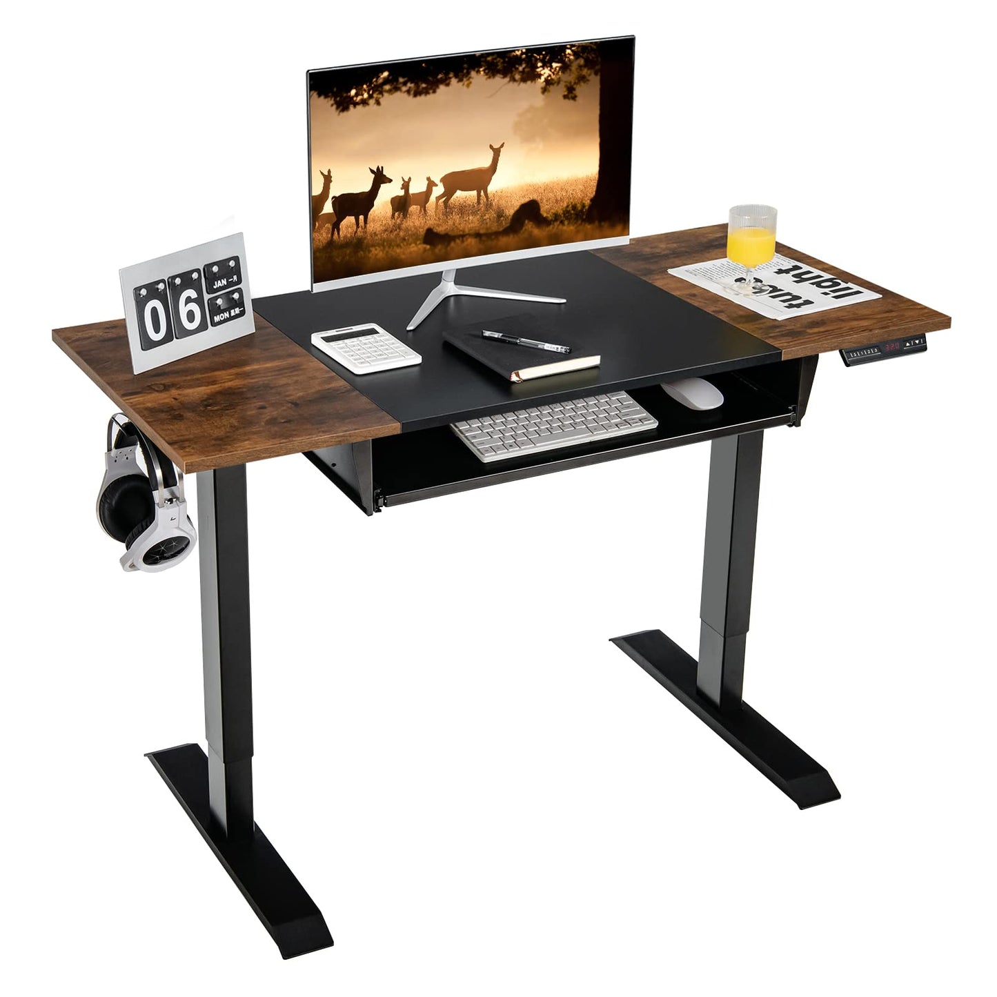 Tangkula Bureau debout avec tablette pour clavier