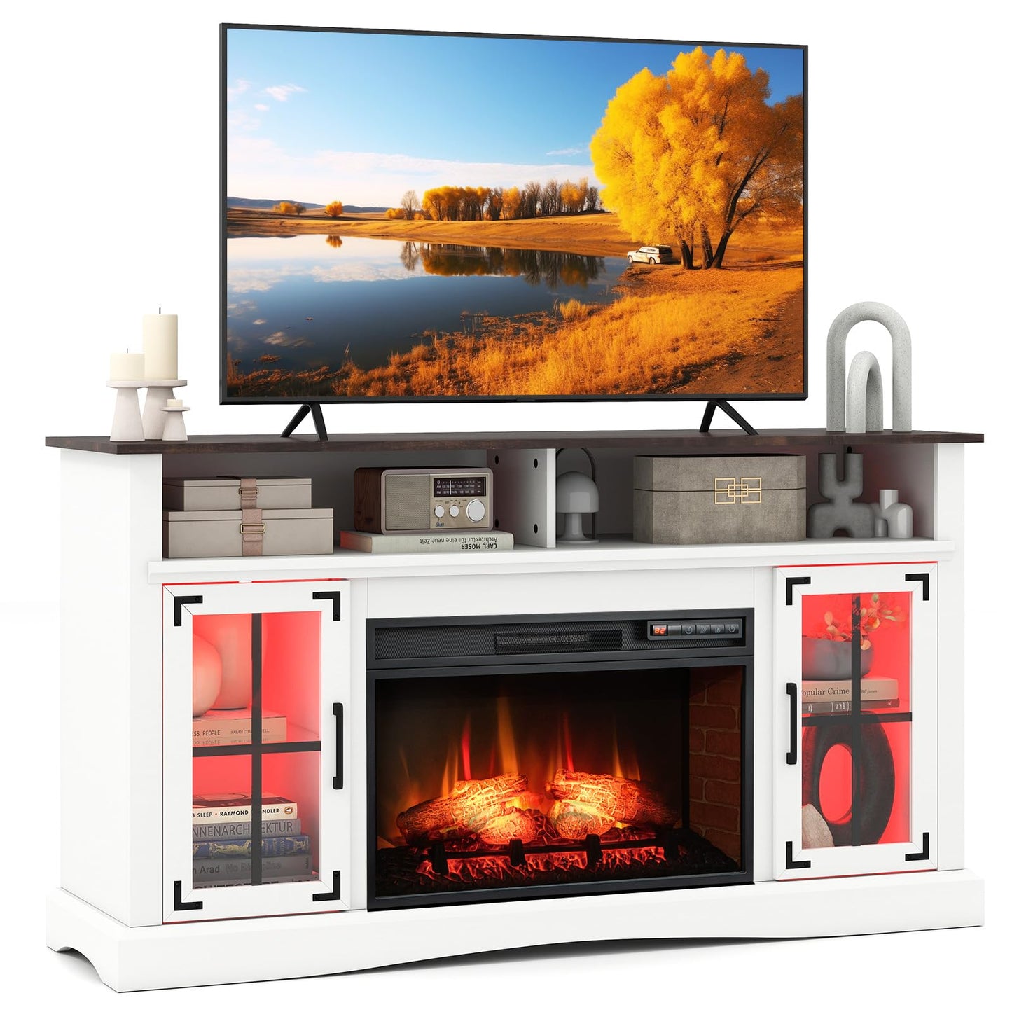 Tangkula Fireplace TV Stand for TVs Up to 65"