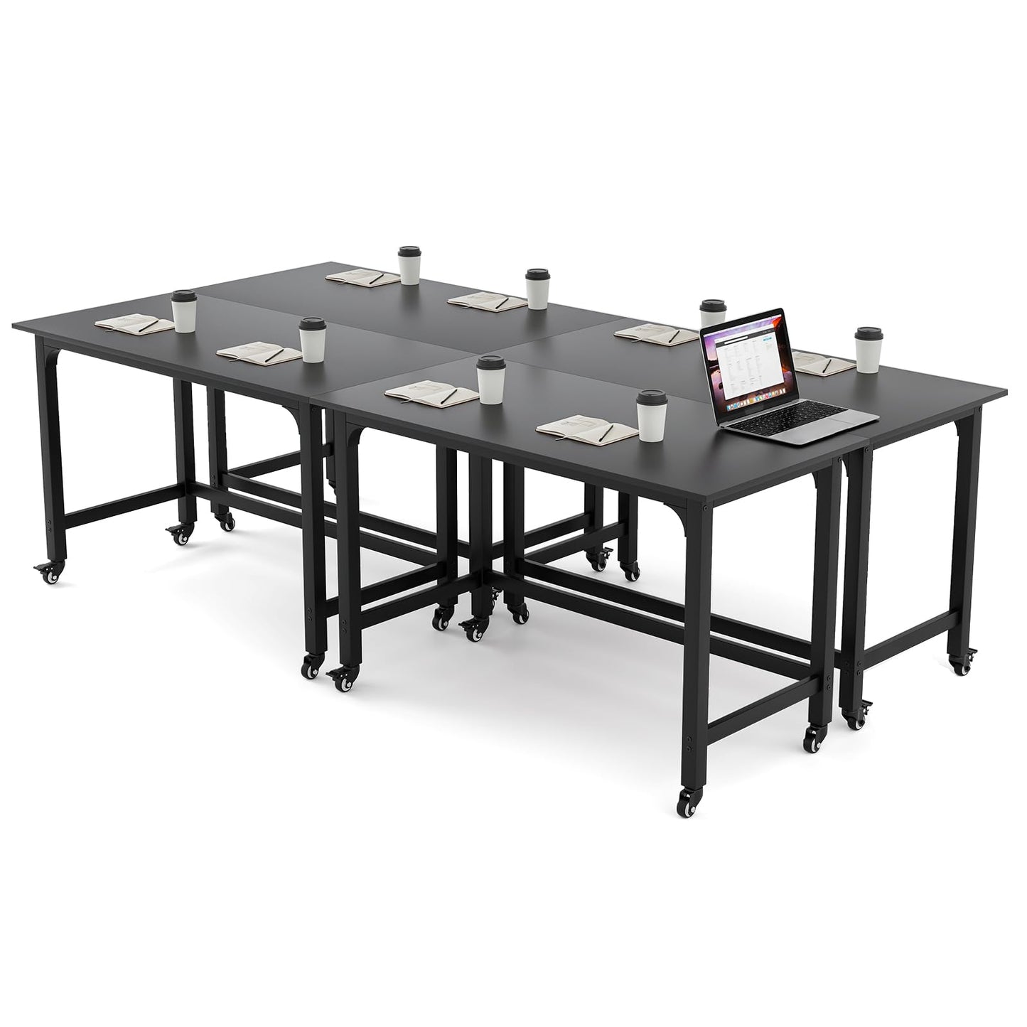 Mobile Computer Desk, Simple Style Rolling Home Office Desk Study Table Writing Desk