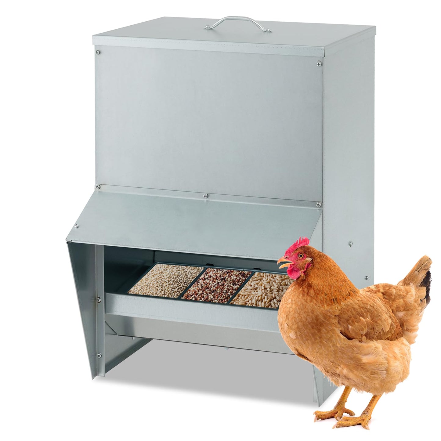 Tangkula Galvanized Chicken Feeder