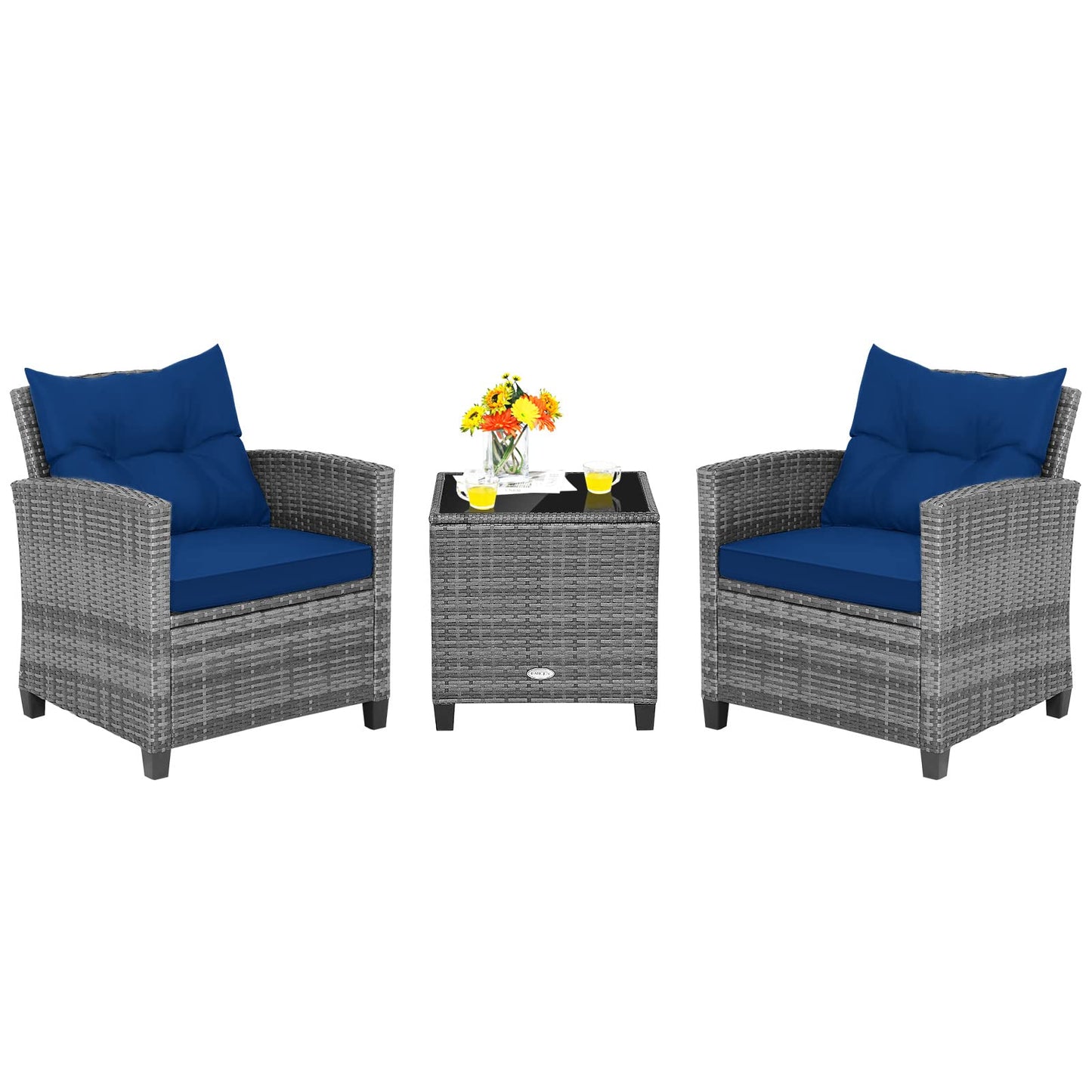Tangkula 3 Pieces Patio Furniture Set