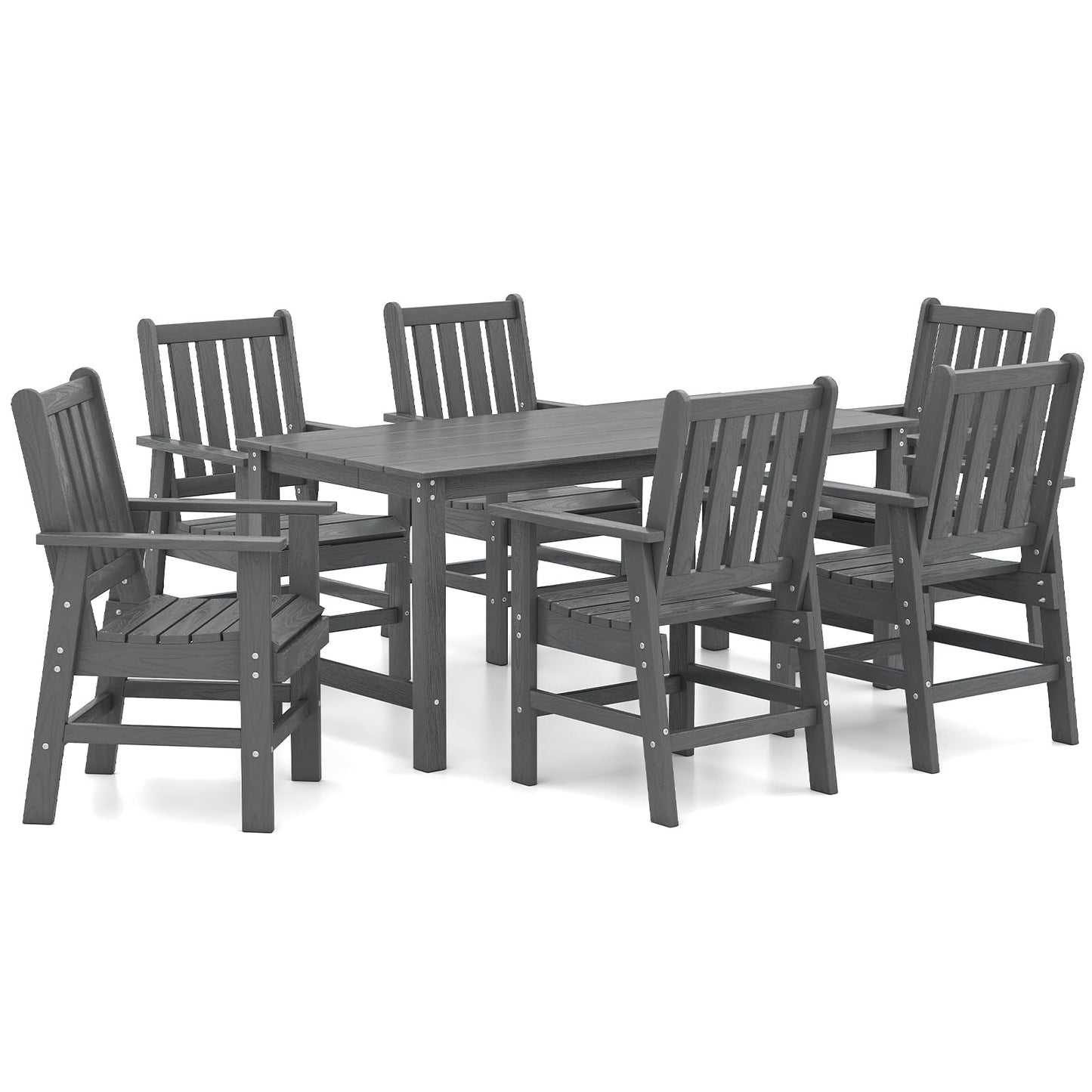Tangkula 7 Pieces Patio Dining Set with 1.77” Umbrella Hole