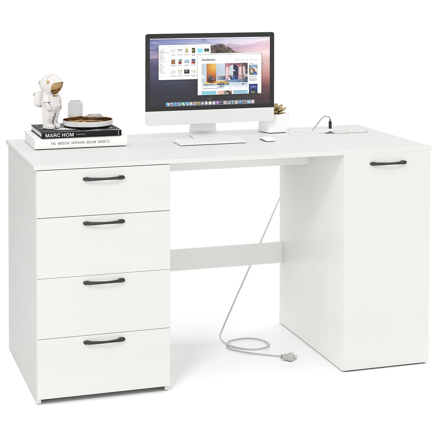 Tangkula 53" Computer Desk with 4 Storage Drawers