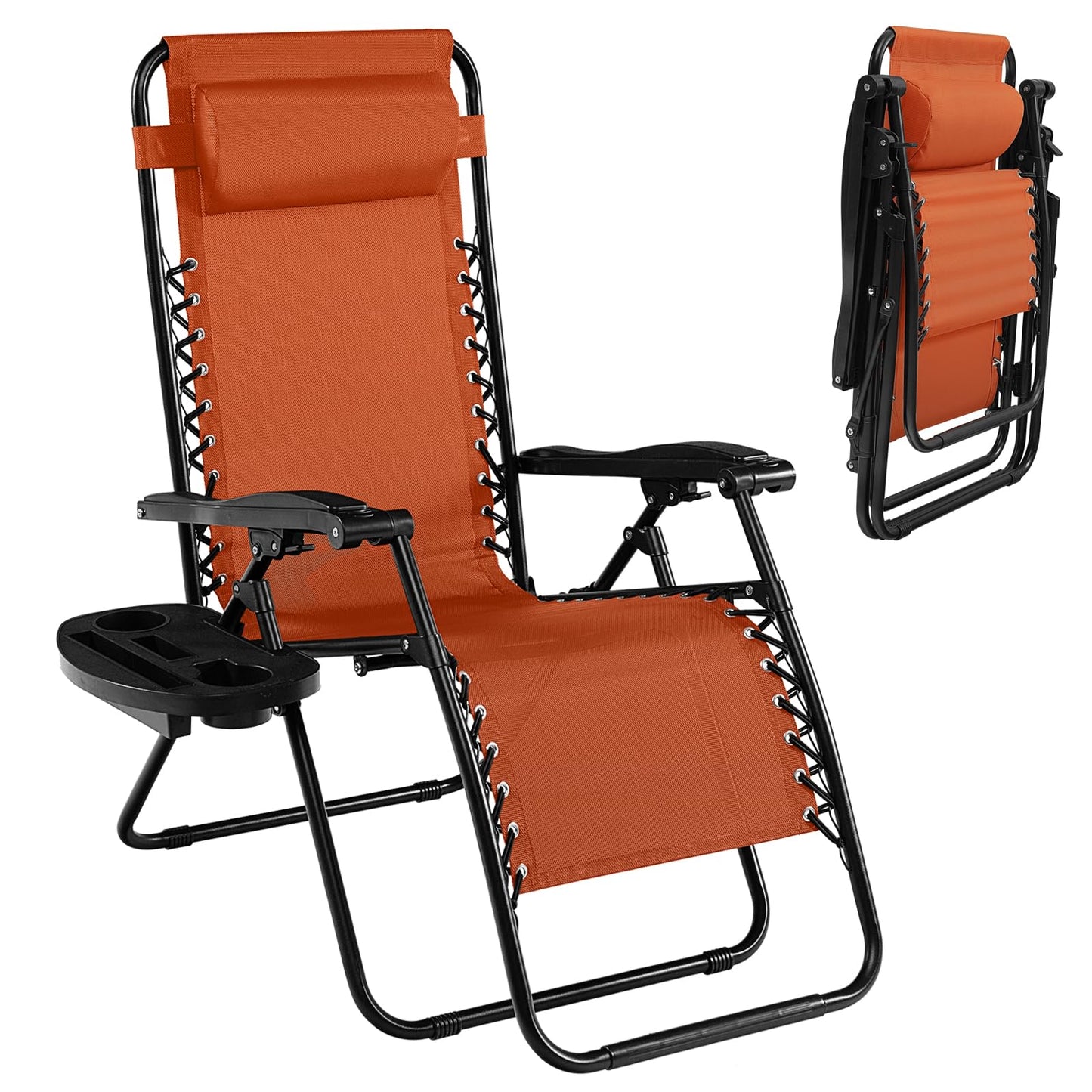 Tangkula Zero Gravity Chair, Folding Patio Lounge Chair Adjustable Outdoor Recliner