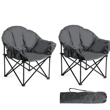 Tangkula Oversized Camping Chair with Cup Holder