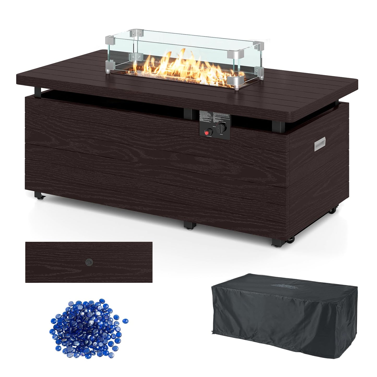 Tangkula 51 Inch Propane Fire Pit Table for Outside
