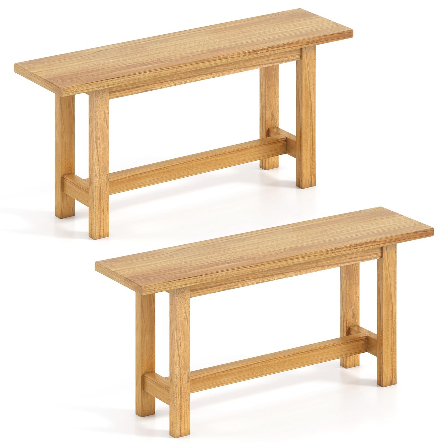 Banc d'extérieur Tangkula en teck pour jardin et piscine